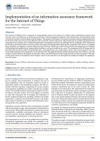 Implementation of an information assurance framework for the Internet of Things